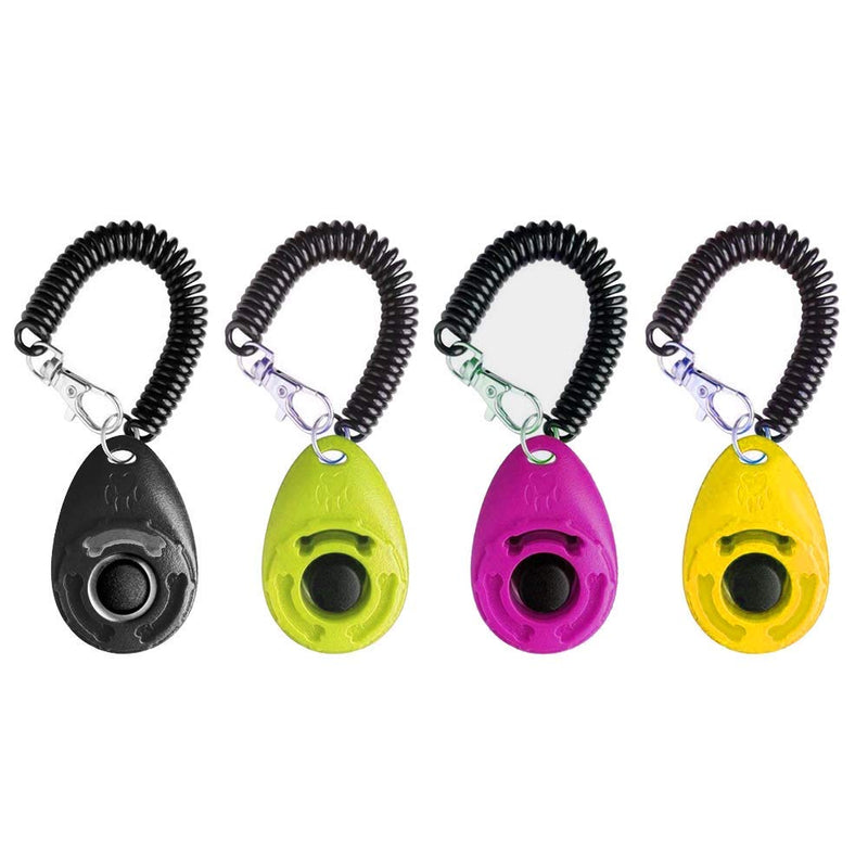 Dog Training Clicker with Wrist Strap - OYEFLY Durable Lightweight Easy to Use, Pet Training Clicker for Cats Puppy Birds Horses. Perfect for Behavioral Training 4-Pack (4colour) - PawsPlanet Australia