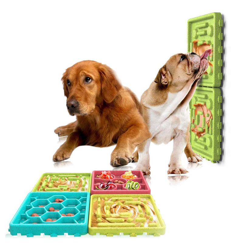 [Australia] - HappyPets World 4Pcs Dog Slow Feeder Bowl, Dog Slow Feeder Lick Tray Combination Set Non Slip Puzzle Bowl Durable Preventing Choking Healthy Design Bowl for Small Medium Dogs Cats 