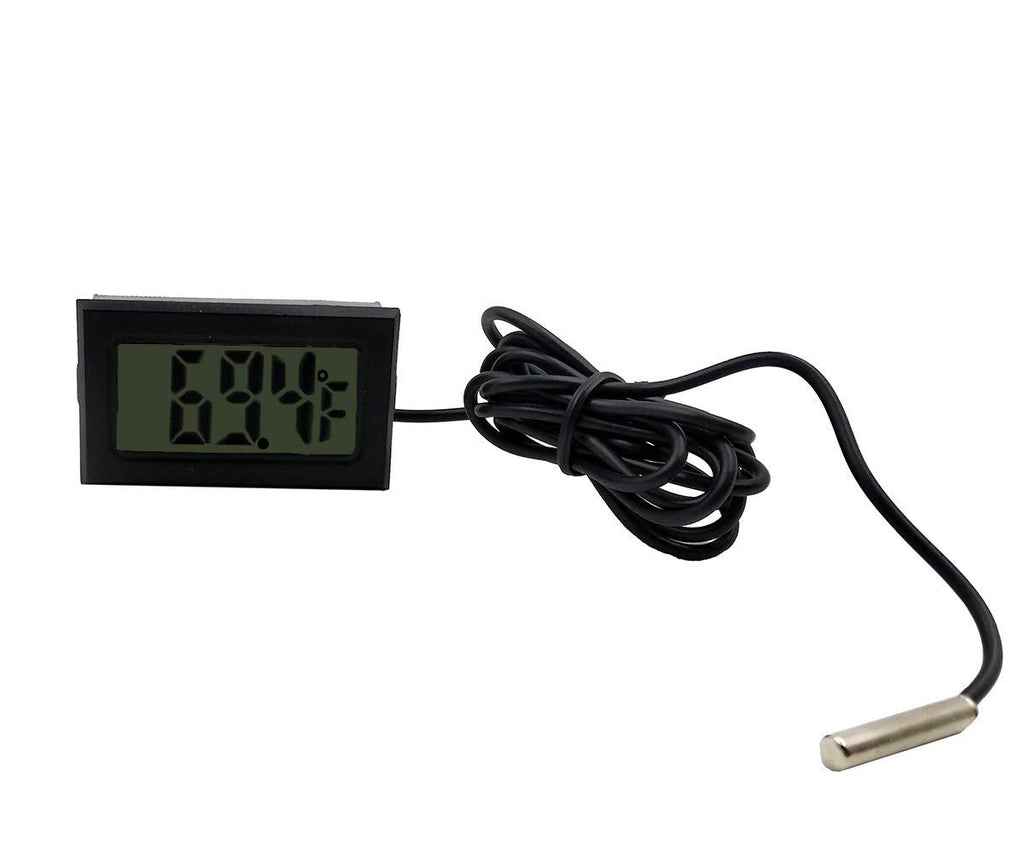 [Australia] - LCD Display Digital Fahrenheit Thermometer-from -120℉ to 230℉ for Fish Aquarium Marine Vivarium Market Home Warehouse Lab and Others Use (black) black 