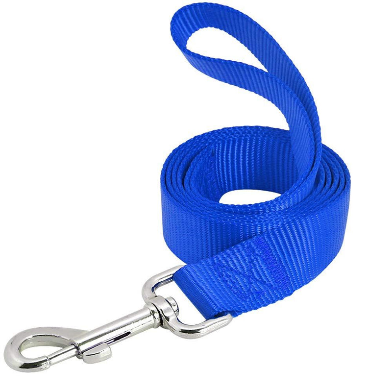 [Australia] - AEDILYS Dog Leash,Strong and Durable Traditional Style Leash with Easy to Use Collar Hook,Nylon Dog Leashs, Traction Rope, 6 Feet Long, 1 Inch Wide,Blue 