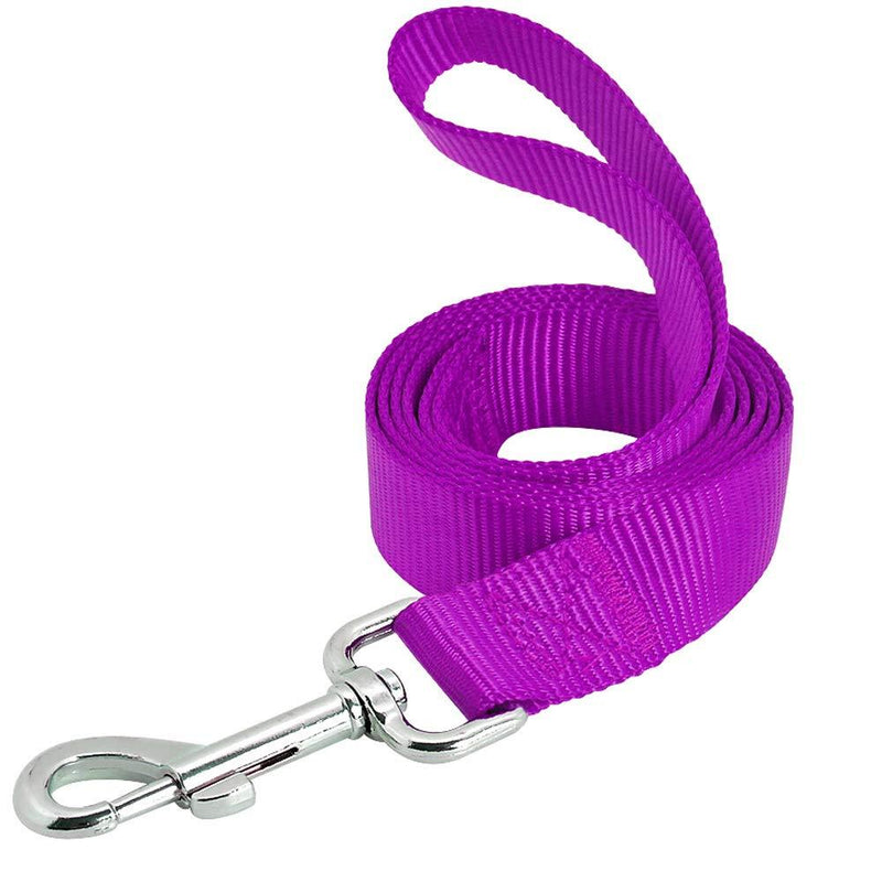 [Australia] - AEDILYS Dog Leash,Strong and Durable Traditional Style Leash with Easy to Use Collar Hook,Nylon Dog Leashs, Traction Rope, 6 Feet Long, 4/5 Inch Wide,Purple 