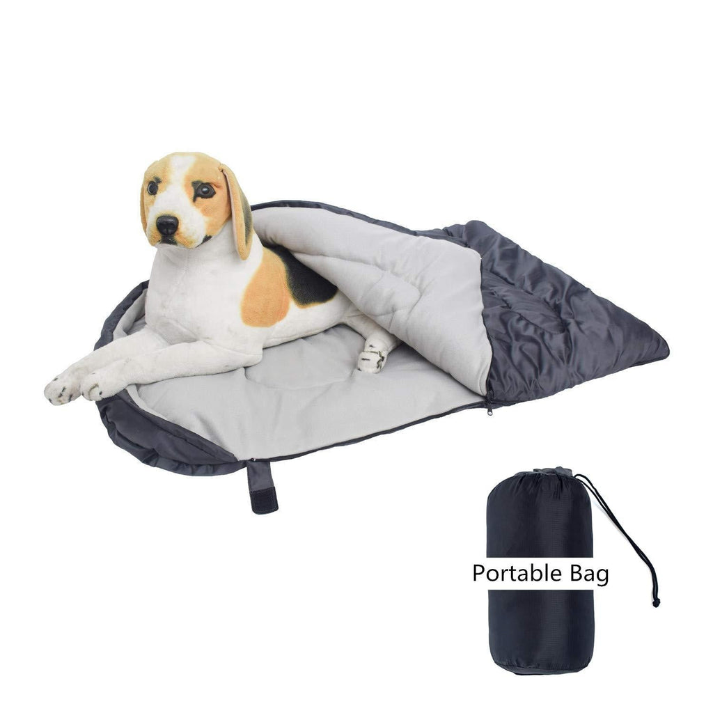 [Australia] - Cheerhunting Dog Sleeping Bag Waterproof Travel Large Portable Dog Bed with Storage Bag for Indoor Outdoor Warm Camping Hiking Backpacking L Grey 