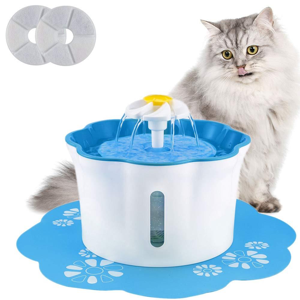 [Australia] - BOBEastal Cat Water Fountain, 2.6L/88oz Pet Water Fountain Super Quiet Automatic Drinking Water Fountain for Cats with 2 Replacement Filters Healthy Hygienic Fresh Water Drinking Bowl for Cats,Dogs Blue 