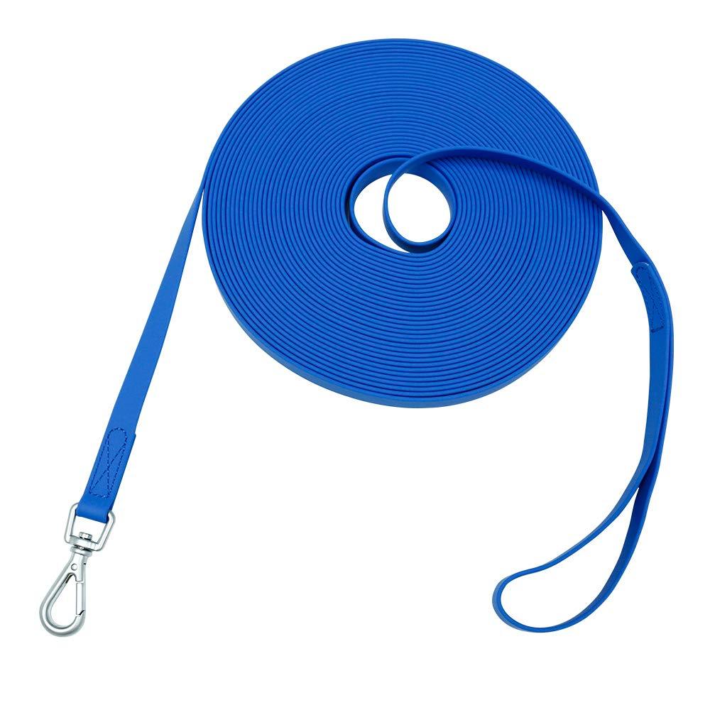 Waterproof Dog Training Leash 50FT 30FT 15FT 10FT 5FT Heavy Duty Recall Long Lead for Large Medium Small Dogs Blue - PawsPlanet Australia