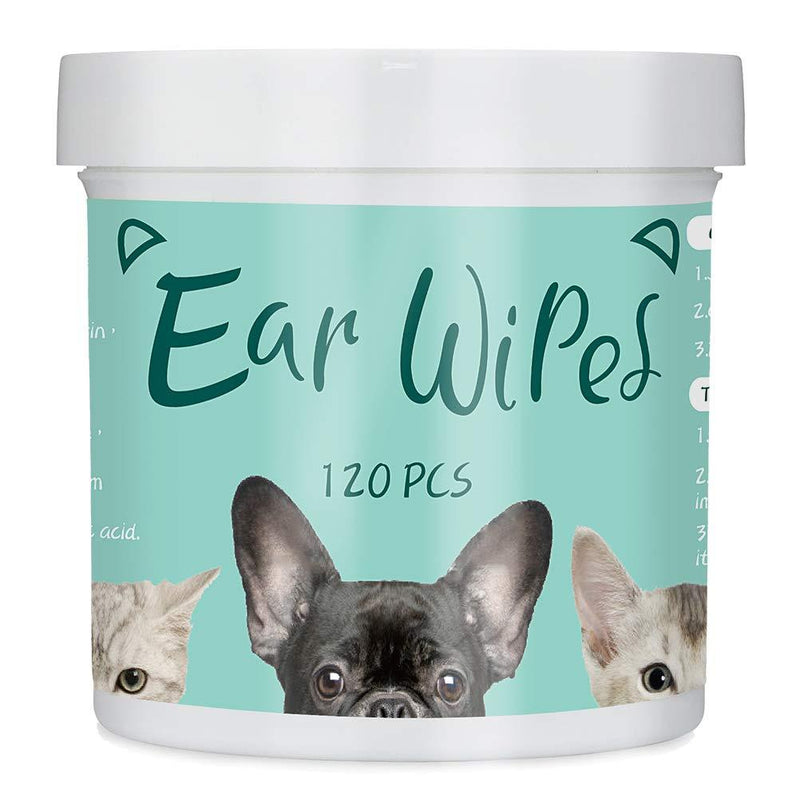 EXPAWLORER Dog Ear Wipes - 120 Count Otic Cleaner for Dogs Cats Puppy to Stop Itching, Soft Cleaning Wipes for Pet Daily Care - PawsPlanet Australia