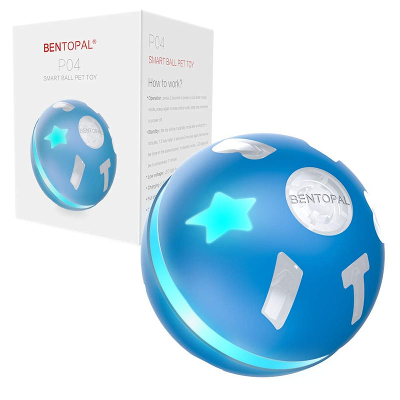 BENTOPAL Interactive Dog Toy Wicked Ball for Indoor Cats/Dogs with Motion Activated/USB Rechargeable Blue - PawsPlanet Australia