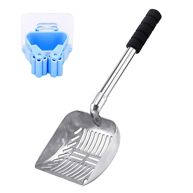 [Australia] - LYCC Cat Litter Scoop with Longer Handle and Soft Grip,Metal Pet Sifter Kitty Cat Scooper Non-Stick Coated with 1 Pcs Hook 