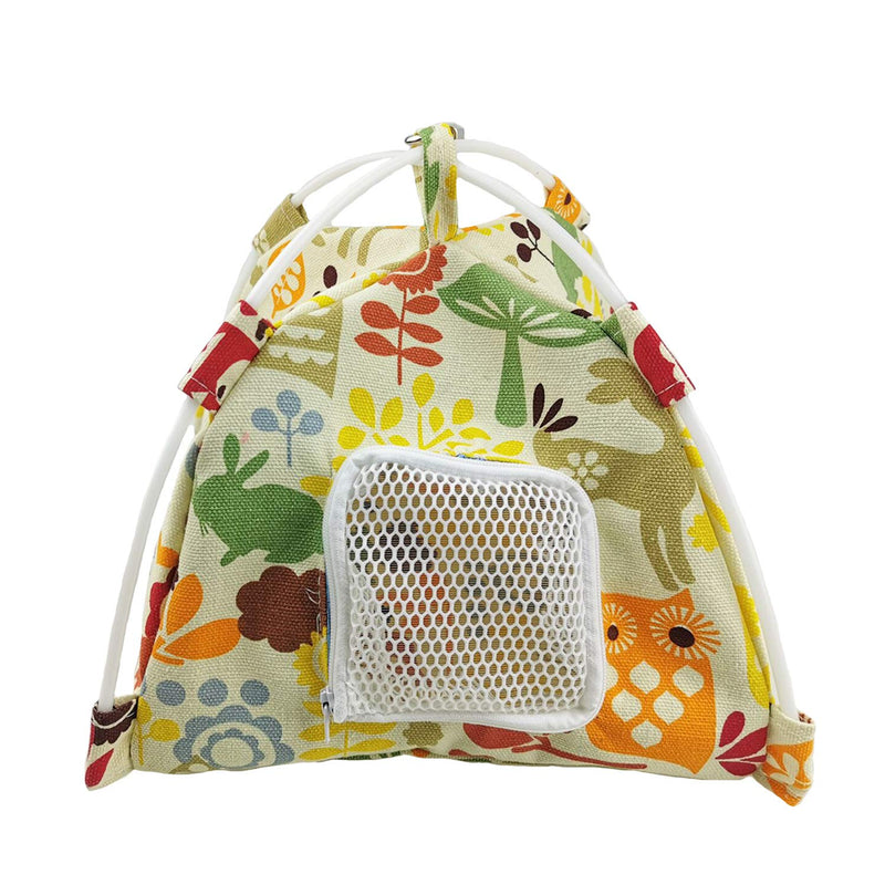[Australia] - MUYAOPET Bird Tent Bed with Door Parrot House Nest Cage Hut Hanging Hammock Hamster Guinea Pig Hideout Snuggle Sack for Finish Parakeet Lovebird Macaw Budgies Cockatoo M(8.6”*8.2“*8.6“) Yellow 
