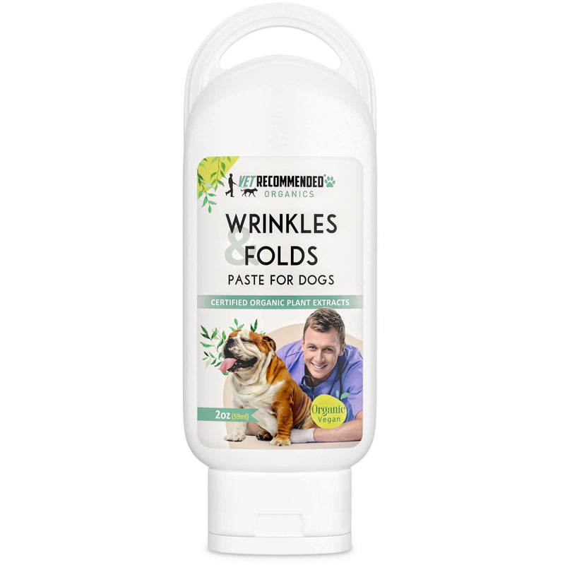 Vet Recommended - Organic Vegan Wrinkle Cream for Bulldogs - French Bulldogs, Shar Pei's - Clean and Protect Wrinkles and Folds (USA Made - 2oz - 59ml) - PawsPlanet Australia