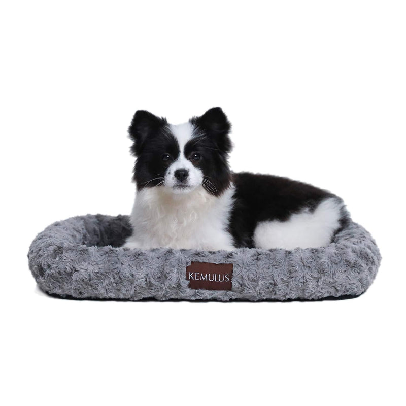 KEMULUS Large Medium Small 35"/28"/20" Plush Bolster Dog Crate Bed Self Warming Fleece Dog Crate Mat Sleeping Kennel Pads Anti Slip Washable Pet Pillow Bed for Dogs 20" x 14" - PawsPlanet Australia