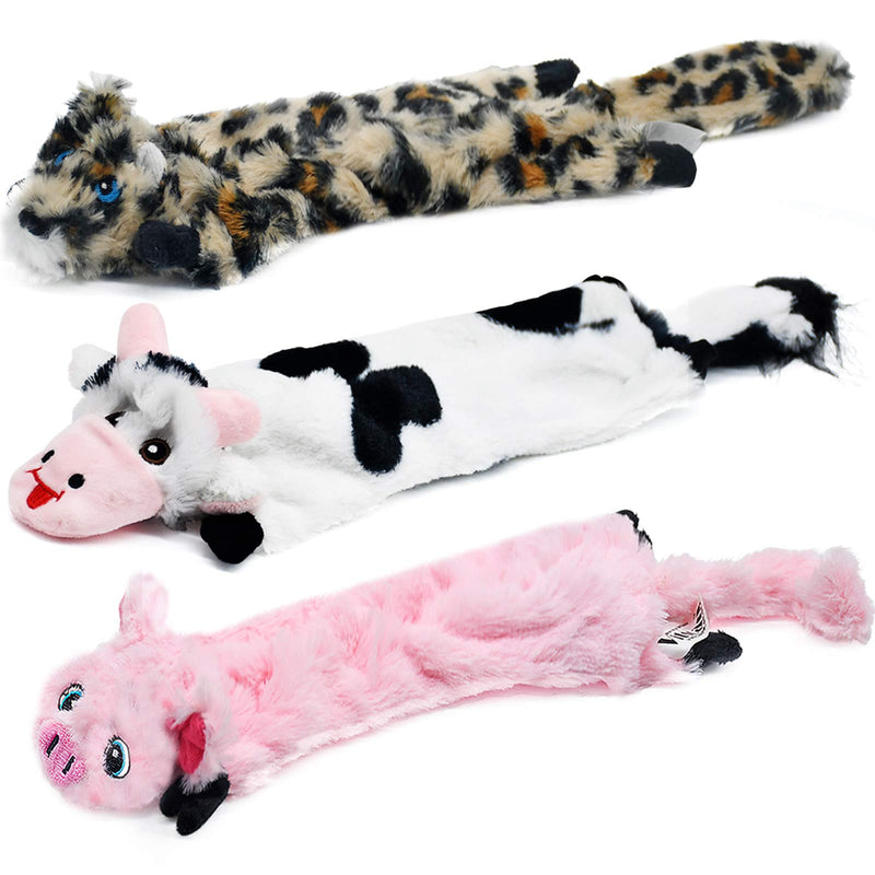 Dog Squeaky Toys No Stuffing, 3 Pack Dog Toys Crinkle Dog Toys for Small Dogs Durable Dog Chew Toys Plush Cute Animals Natural Puppy Toys for Teething Pet Toys Squeak for Boredom - PawsPlanet Australia