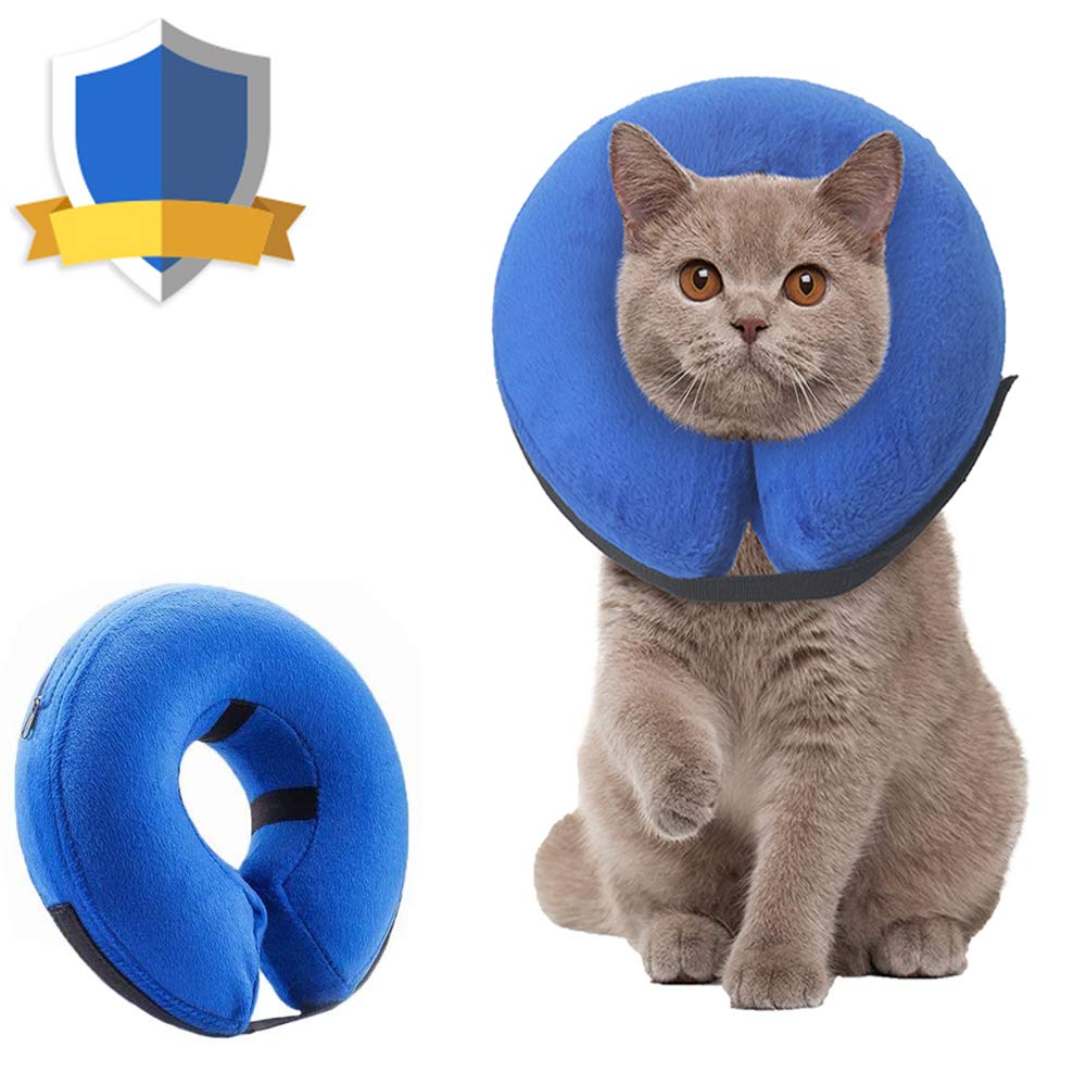 Supet Dog Cones After Surgery, Protective Inflatable Dog Collar Pet Recovery Collar Soft Pet Cone for Small Medium or Large Dogs and Cats Anti-Bite Lick Wound Healing Small (Neck: 7" - 10") Blue - PawsPlanet Australia