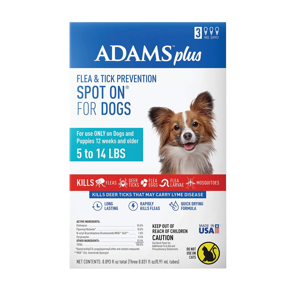 Adams Plus Flea & Tick Prevention Spot Small Dog 5 to 14 lbs - PawsPlanet Australia