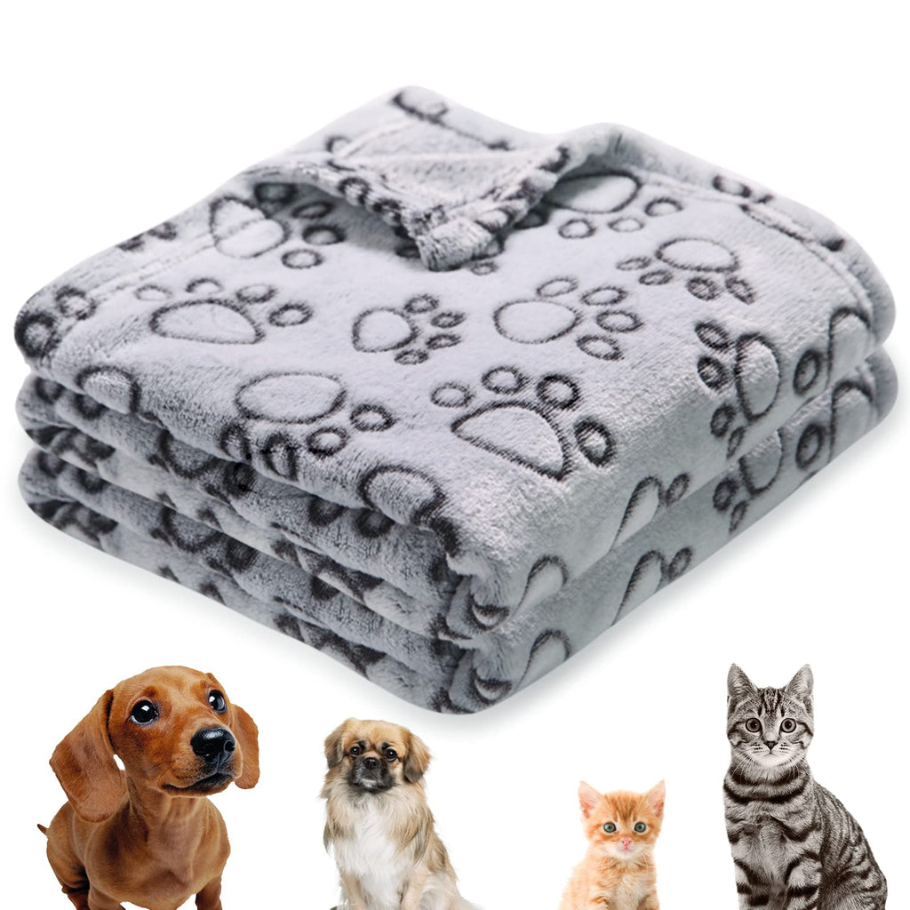 Soft Dog Bed Blanket, Washable Puppy Blankets Cat Kitten Blanket, Medium & Small Fluffy Pet Bed Throw Blanket, Cute Paw Print Pet Blanket for Furniture, Couch Sofa, Newborn Pets Essentials & Gifts 24x32 inch (Pack of 1) - PawsPlanet Australia