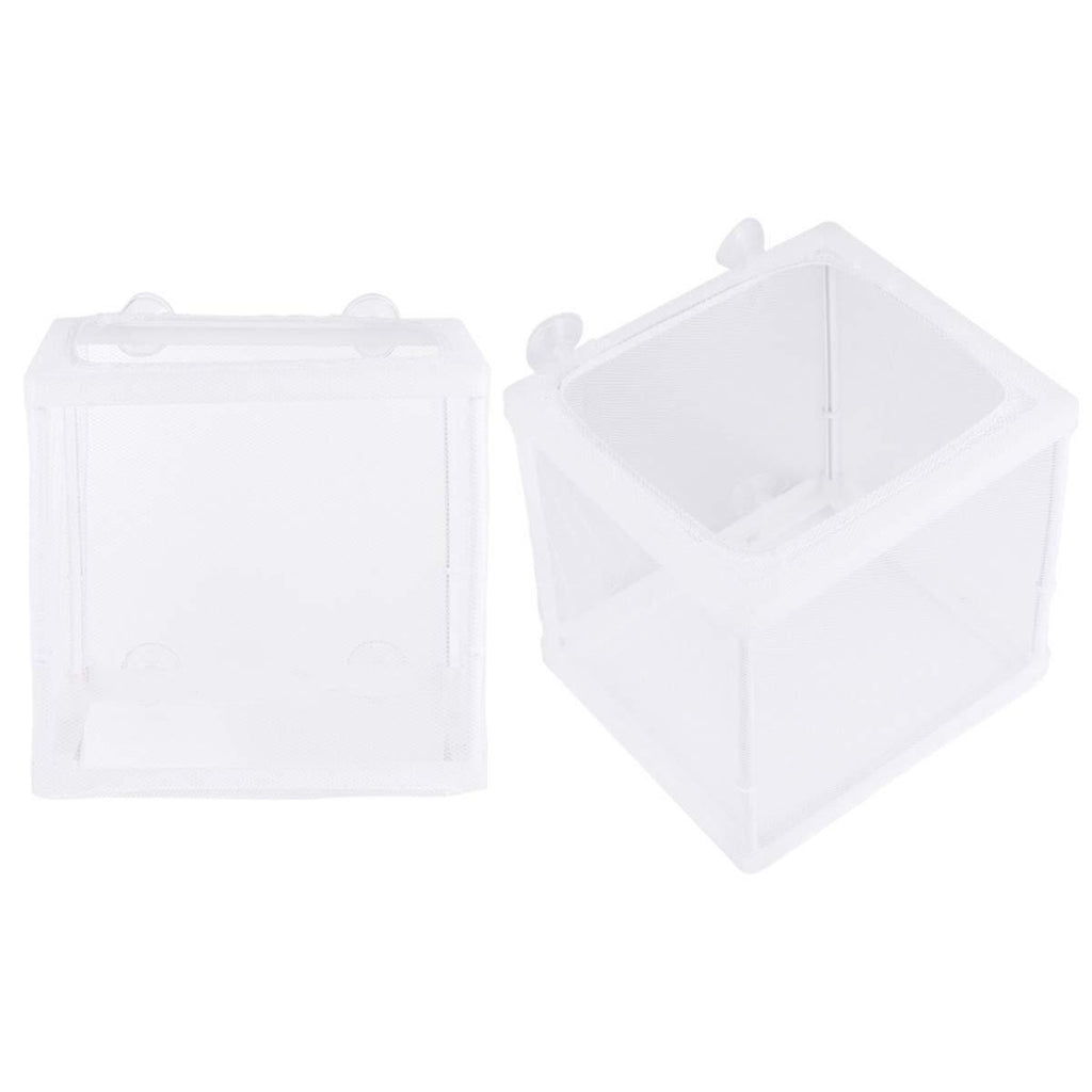 POPETPOP Aquarium Breeder Box - Fish Breeding Box Nylon Mesh Fish Fry Hatchery Breeder Box Floating Isolation Separation Net 2pack 15.7X14.2CM - PawsPlanet Australia