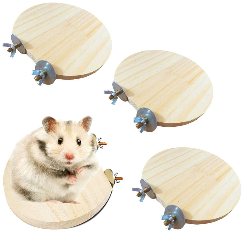 [Australia] - Hamiledyi 4 Pcs Natural Wood Hamster Stand Platform Rat Activity Playground Chinchilla Cage Accessories with Stainless Steel Washers for Bird, Parrot, Mouse, Gerbil and Dwarf 