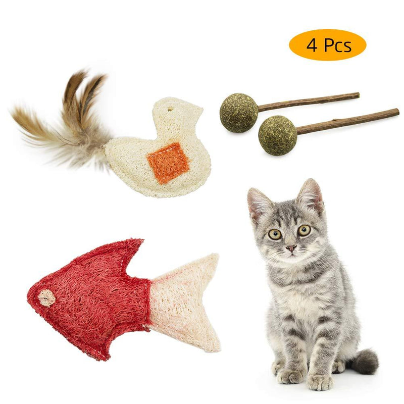 [Australia] - Rieibi Cat Chew Catnip Toys Natural Loofah and Catnip Lollipop Tooth Cleaning Toy for Cat Kitten Kitty 