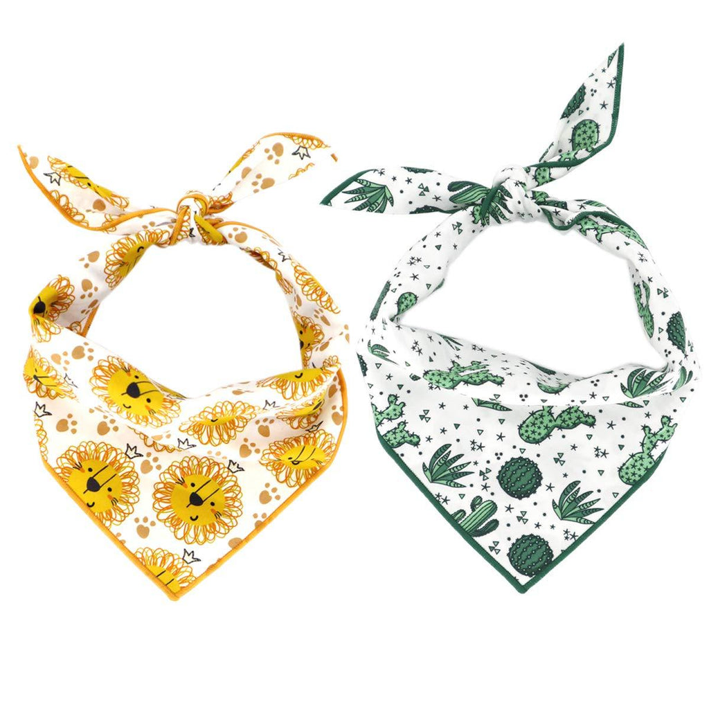 [Australia] - T.A.Bird pet Dog Bandana, Dog Scarf Medium cactus combo 