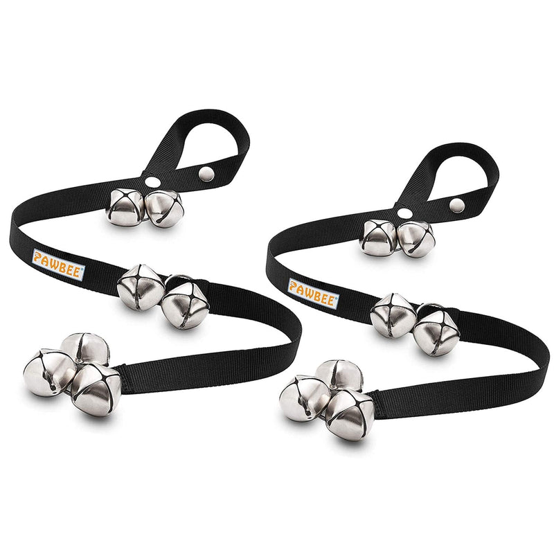 PAWBEE Dog Doorbell - Set of 2 Adjustable Dog Training Bells for Door Knob - 7 Extra-Loud Jingle Dog Potty Training Door Bell - Extra-Strong Strap - for Small, Medium, Large Dogs - Dog Bell for Door - PawsPlanet Australia