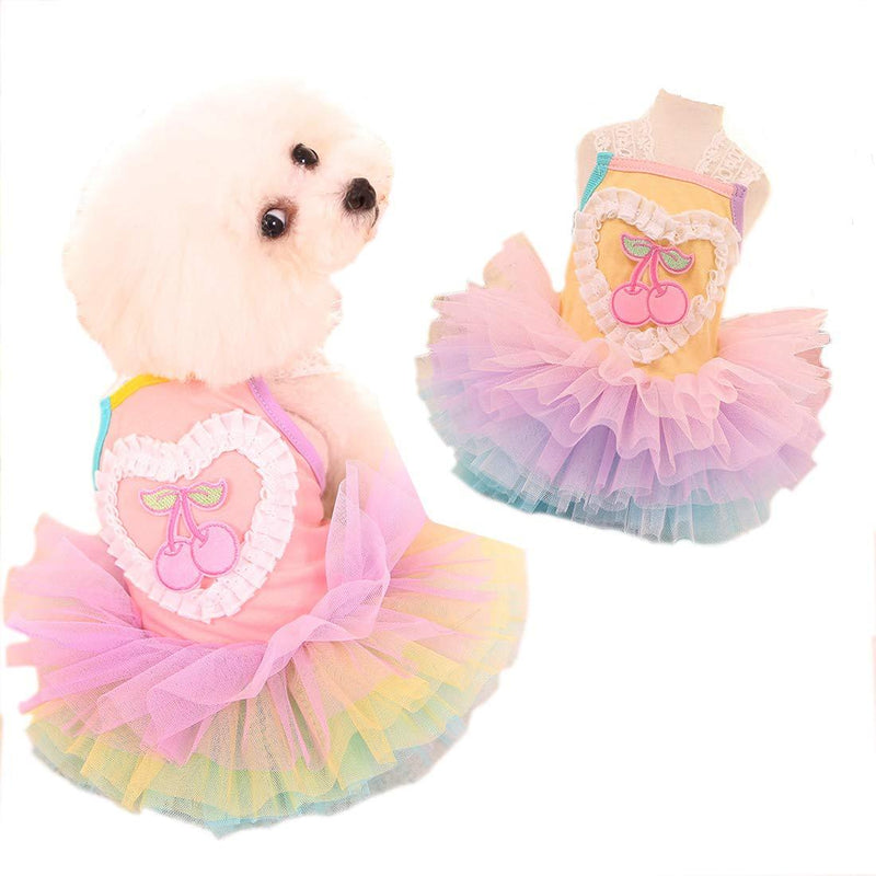 [Australia] - Lifeunion Small Dog Puppy Summer Dress Lace Tutu Cute Princess Skirt Clothes for Birthday Party Wedding Medium 