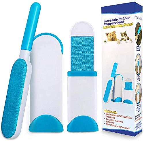 Pet Hair Remover, Pet Fur Remover, Cat Hair Remover, Dog Hair Remover, Lint Brush, Pet Hair Remover Brush with Self-Cleaning Base Efficient Double-Sided Perfect for Clothing, Couch, Carpet, Furniture - PawsPlanet Australia