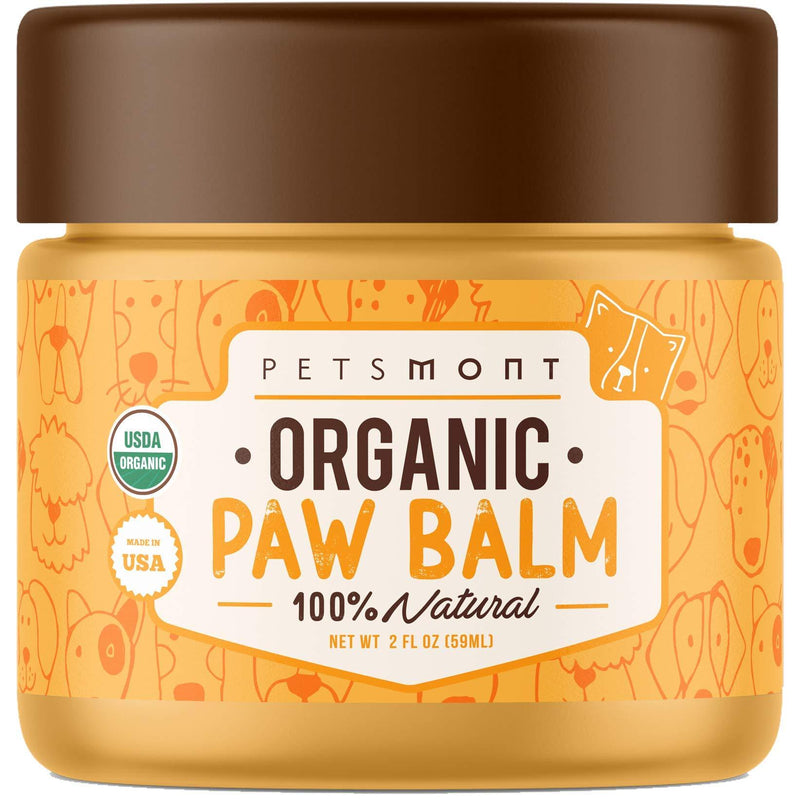 Petsmont Organic Paw Balm for Dogs & Cats 2oz - Made in USA - Heals Dry, Cracked, Irritated Dog Paws - Dog Balm, Natural Dog Nose Balm, Paw Paw Balm for Dogs Natural, Dog Paw Balm, Paw Balm for Cats - PawsPlanet Australia