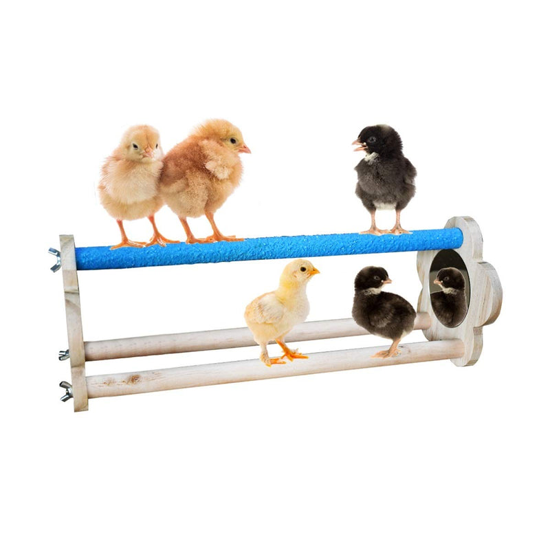 Chicken Perch for Chicks Chicken Wood Stand with Mirrors Chick Stand Trainning Perch Toy Chicken Swing Chicken Toy for Hens - PawsPlanet Australia