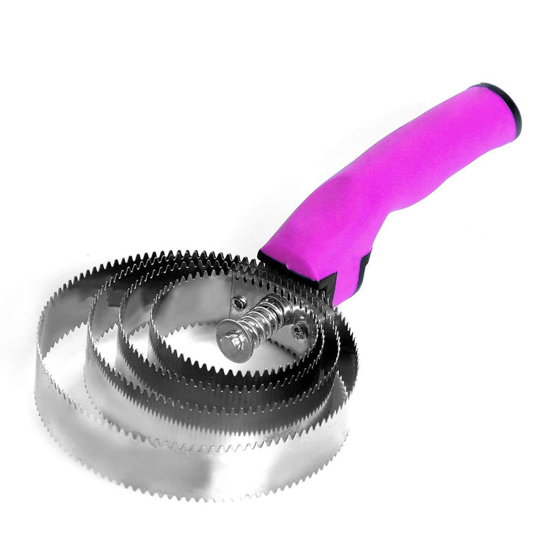 BOTH WINNERS Reversible Stainless Steel Curry Comb with Soft Touch Grip pink - PawsPlanet Australia