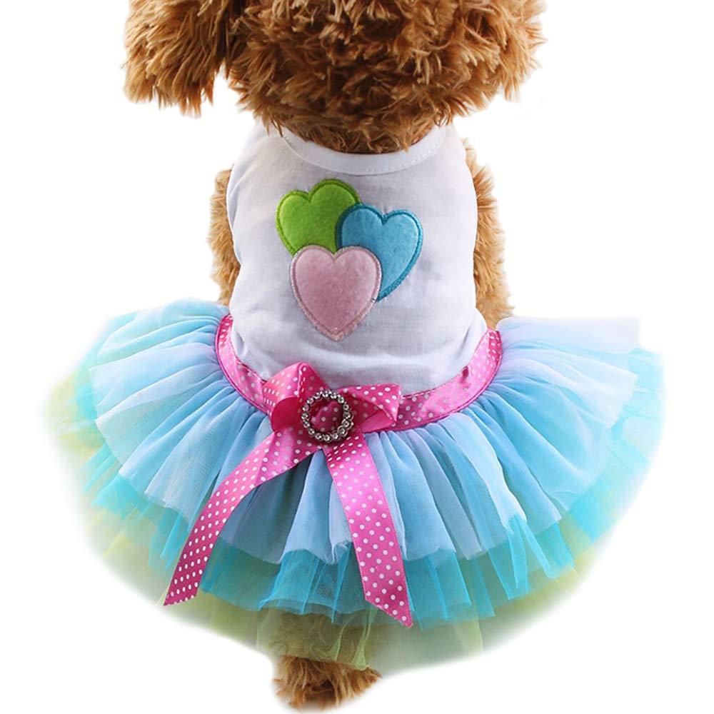 [Australia] - QingLuo Puppy Tutu Skirt Dog Dress Pet Cute Small Dog Skirt Dress (Medium, Green) Medium 