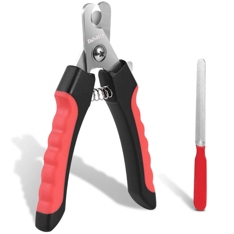 [Australia] - Swhatty Dog Nail Clippers and Trimmer for Pet Claw in pet Grooming and Trimmer Supplies, with Safety Guard to Avoid Over-Cutting Toenail for Small Medium Large Dogs & Cats a-Red 