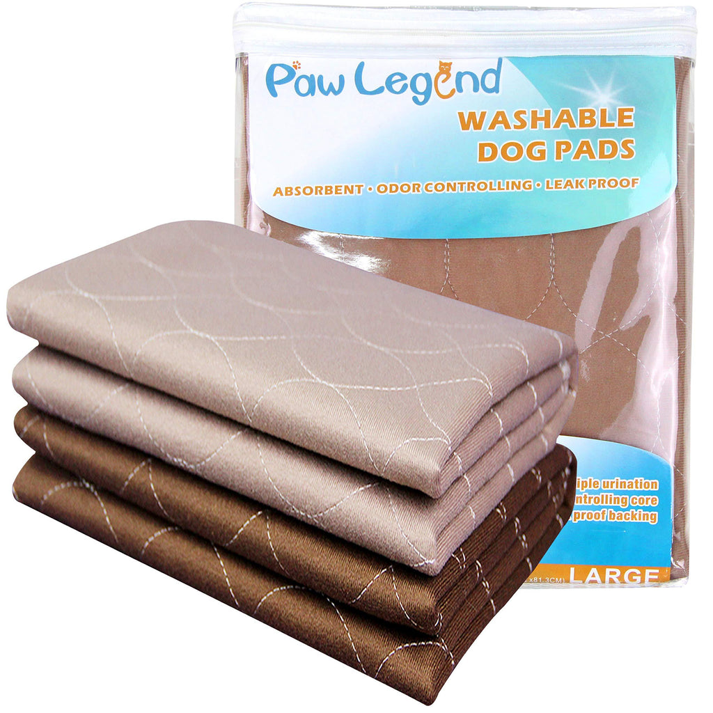 [Australia] - Paw Legend Waterproof Reusable Dog Pee Pads Super Absorbent (2 Pack) - Washable Dog Training Pads | Quality Travel Pee Pads for Dogs | Absorbent and Odor Controlling 18"X24" Brown & Tan 