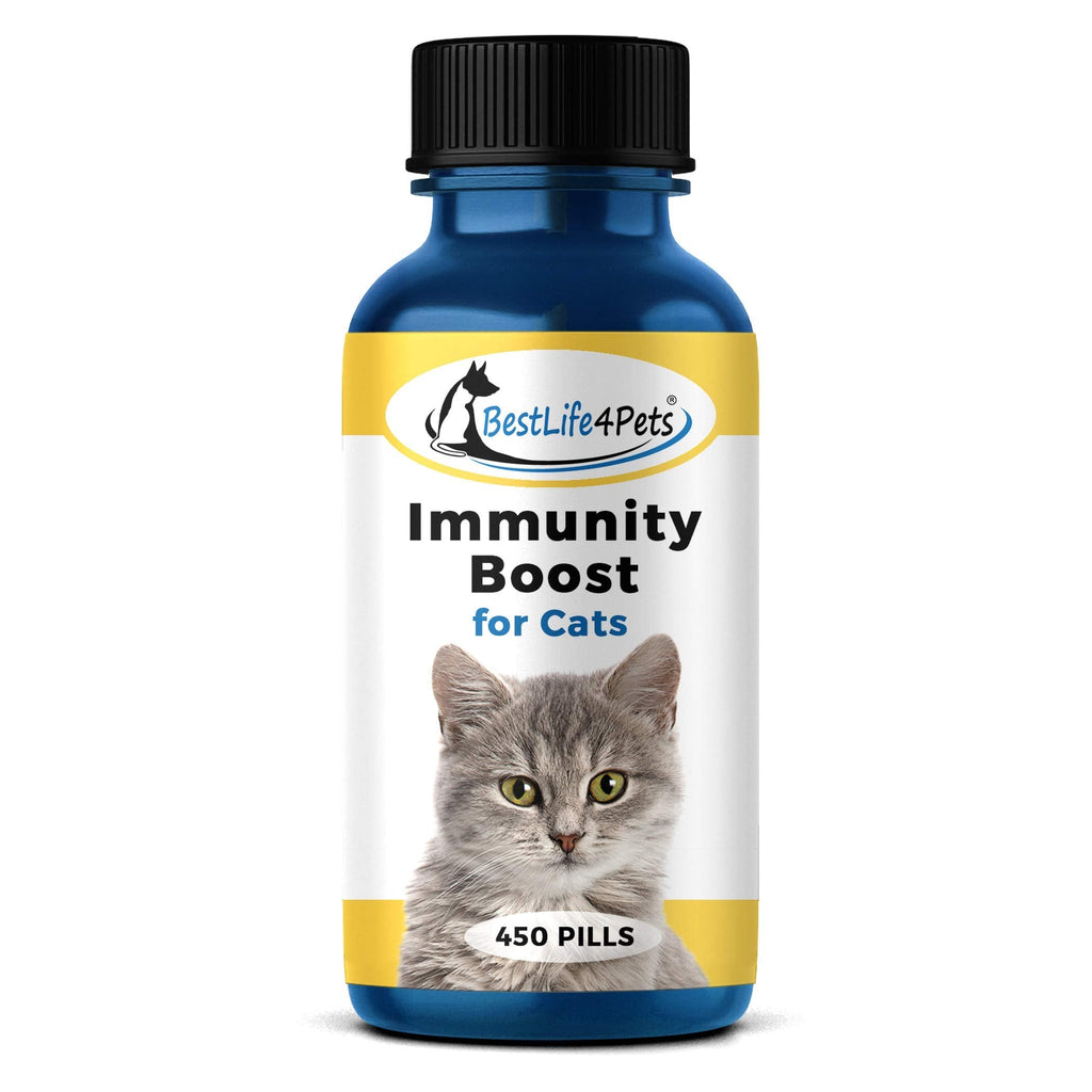 BestLife4Pets Immunity Boost for Cats Supplement – Helps Your Feline's Respiratory and Digestive System Fight Off Colds and Infections – All Natural, No Fuss Remedy (450 Pills) - PawsPlanet Australia