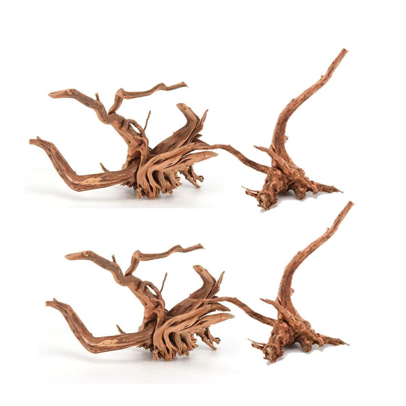 Tfwadmx Natural Driftwood for Aquarium, 4 Pcs Wood Aquarium Decorations Fish Tank Log Reptile Tree Branches - PawsPlanet Australia