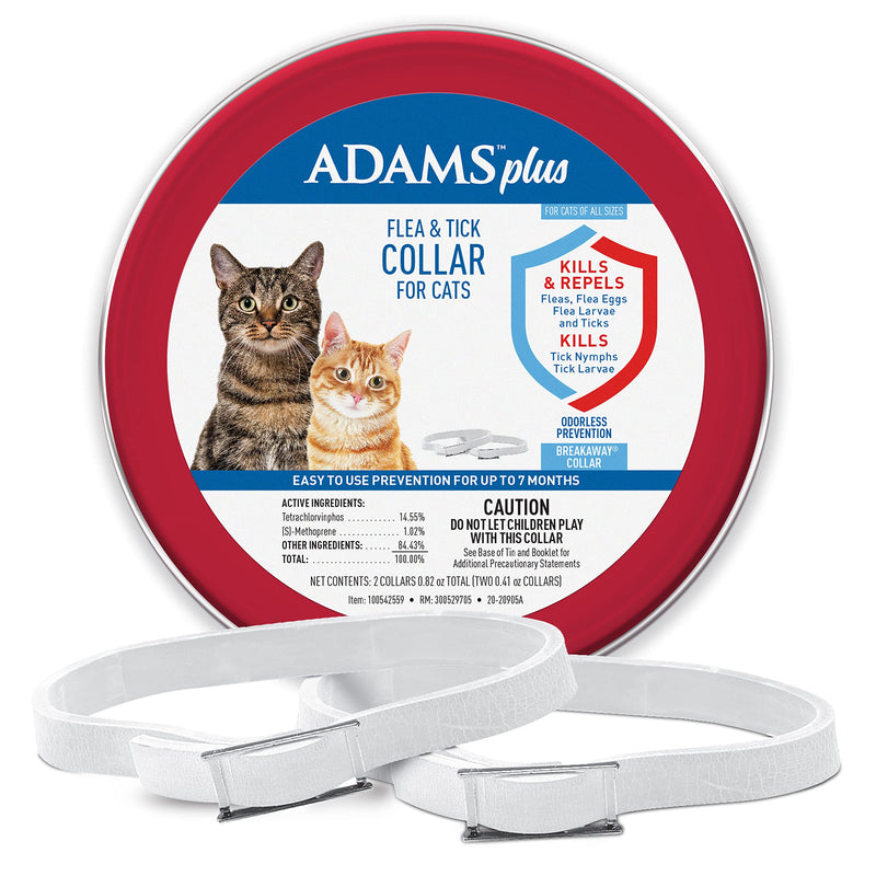 Adams Plus Collar for Cats 2pk - PawsPlanet Australia