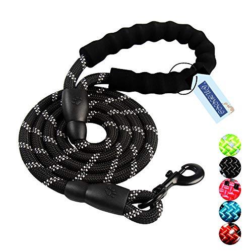 [Australia] - CNNLUG Dog Leash is Soft and Comfortable 5 Ft Large Dogs are Available, Reflective Rope Padded Handle Safety is High, Colorful Nylon Rope is Available for Small and Medium Dogs Medium(1-Pack) Black 