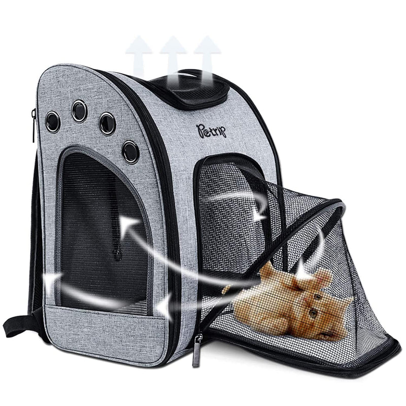 PETRIP Cat Carrier Backpacks Cat Carriers for Large Cats, Dog Backpack Carrier Dog Carrier Front Pack Travel Pet Carrier Backpack for Medium Small Cats Dogs for Travel & Hiking, Airline Approved Grey pet backpack - PawsPlanet Australia