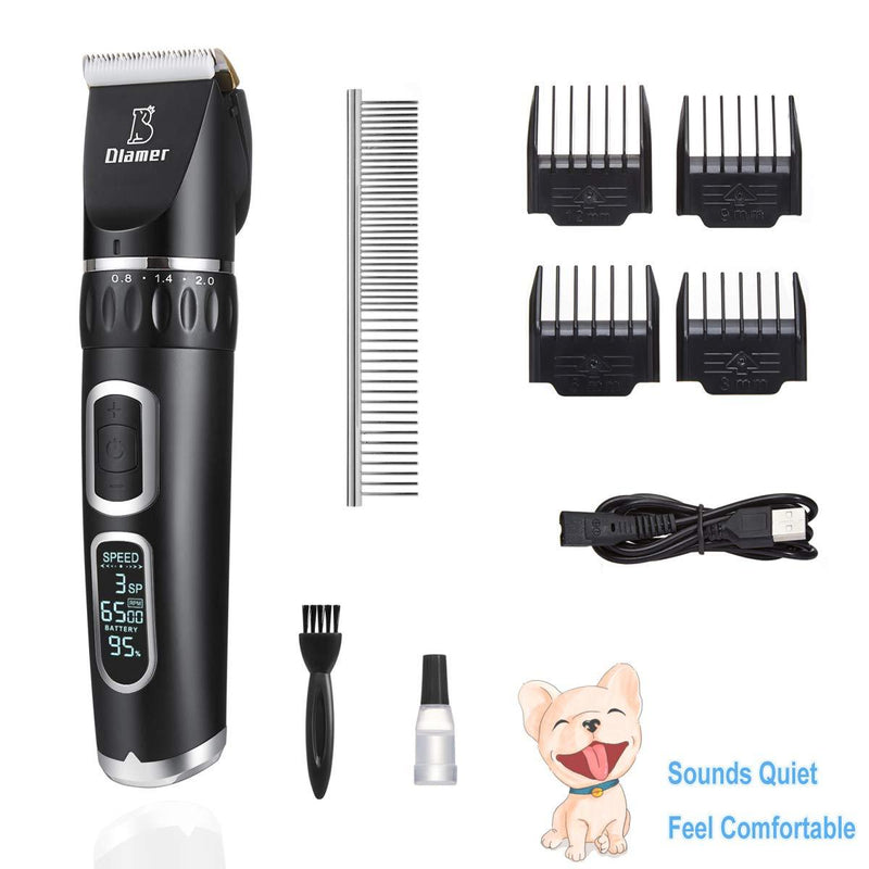 [Australia] - Professional Dog Grooming Clipper Kit, Pet Hair Clipper with 3-Speed Detachable Blade, Rechargeable Cordless, Quiet Heavy-Duty，Perfect Pet Grooming Tools for Small/Medium/Large Dogs Cats and More 