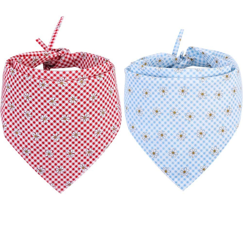 [Australia] - KZHAREEN 2 PCS/Pack Dog Bandana Reversible Triangle Bibs Scarf Accessories for Dogs Cats Pets Large 