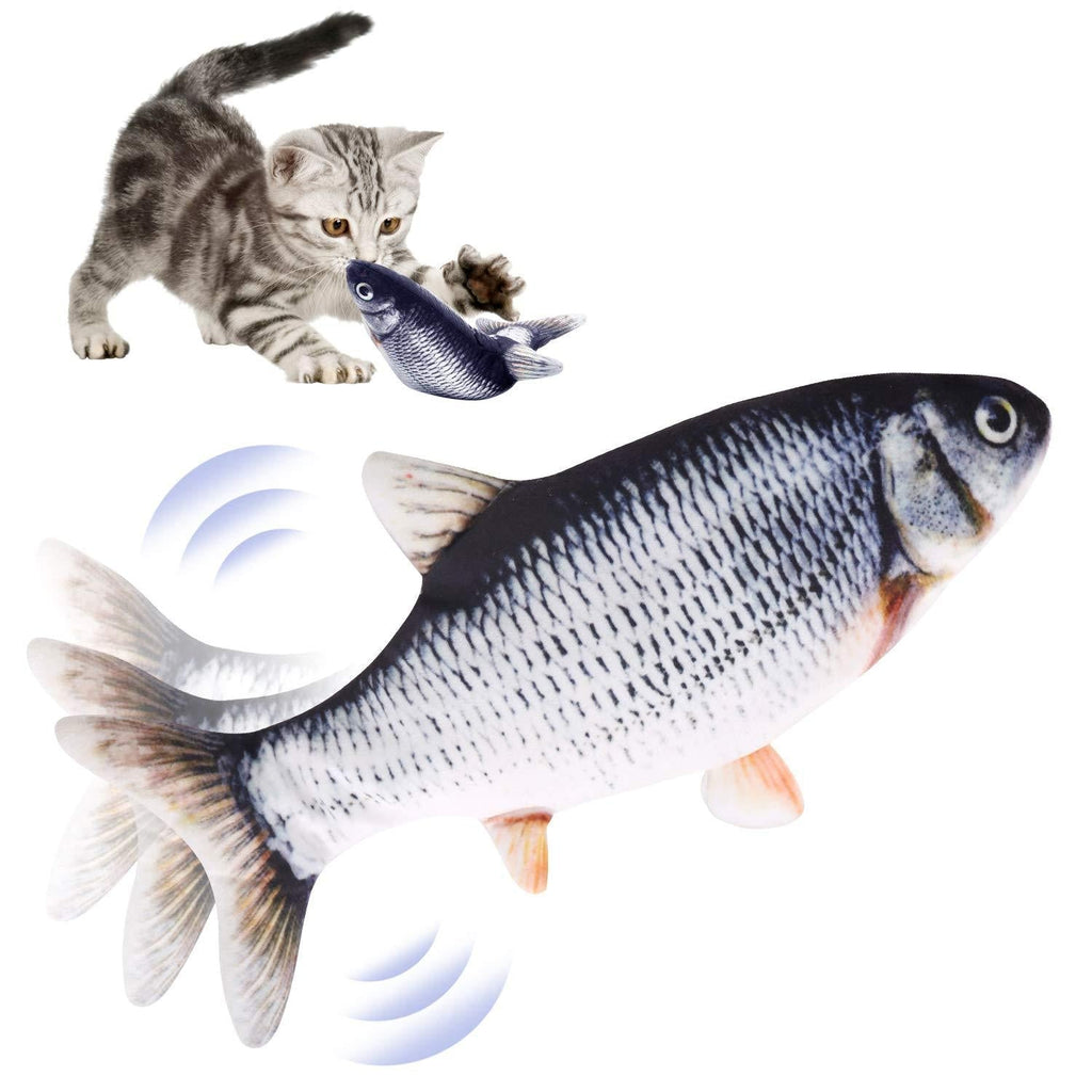 [Australia] - MIUSSAA Electric Catnip Kicker Fish Toy - Flopping Realistic Moving Fish for Cat Interactive, Funny Plush Wiggle Motion Kitten Toy 