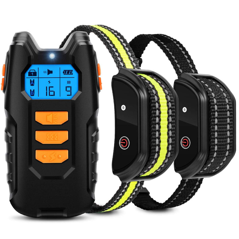 [Australia] - Flittor Dog Training Collar, Shock Collar for Dogs with Remote, 2 Receiver Rechargeable Dog Shock Collar, 3 Modes Beep Vibration and Shock Waterproof Bark Collar for Small, Medium, Large Dogs 