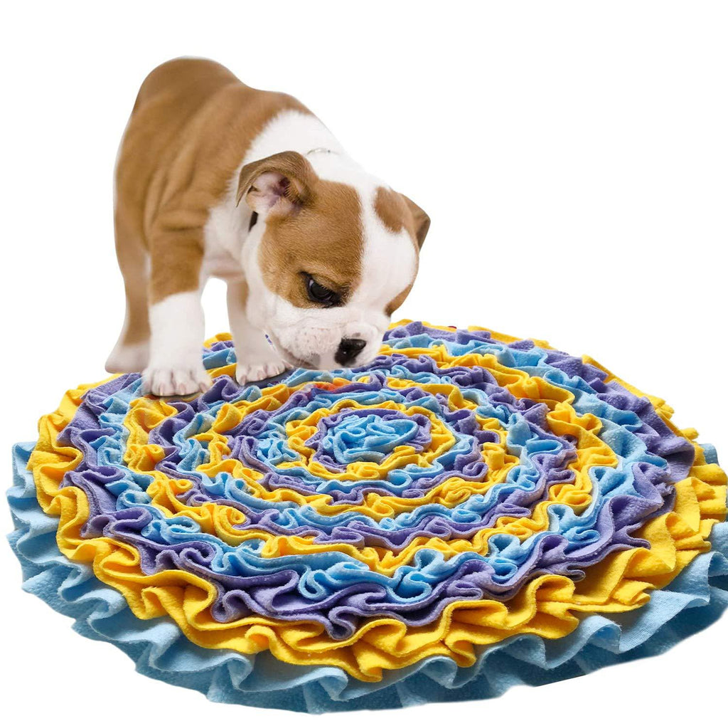 [Australia] - 17"×17" Pet Feeding Mats,Dogs Training Pad,Encourages Natural Foraging Skills - Easy to Fill - Fun to Use Design - Durable & Machine Washable Flower 