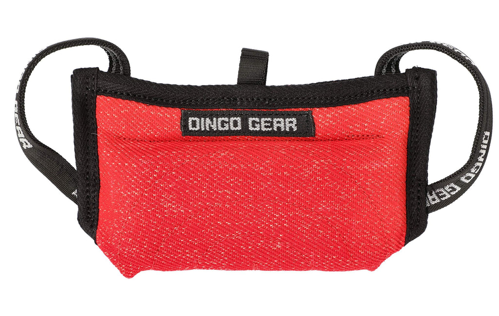 DINGO GEAR Mini Bite Pillow Handmade Wedge with 3 Handles for Dog Bite Training Very Soft Nylcot, Red S00524 - PawsPlanet Australia