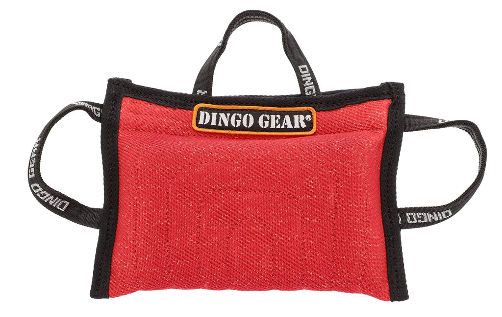 DINGO GEAR Dog Bite Pillow Handmade Wedge with 3 Handles for Training Medium Soft Nylcot, Black S00527 RED - PawsPlanet Australia