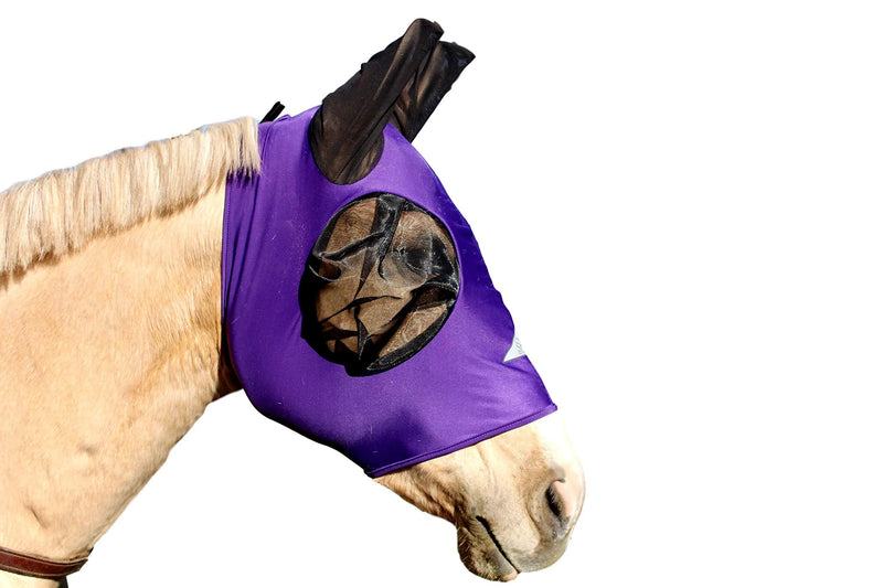 Shires Stretch Lycra Horse Fly Mask, Ventilated Mask Prevent Fly and Insect Bites Full Purple - PawsPlanet Australia