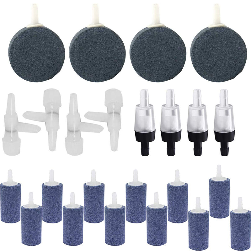 [Australia] - Y-Axis 16 Pcs Aquarium Air Stones Bubble Airstones + 8 Pcs Non-Return Valves for 3/16 '' 