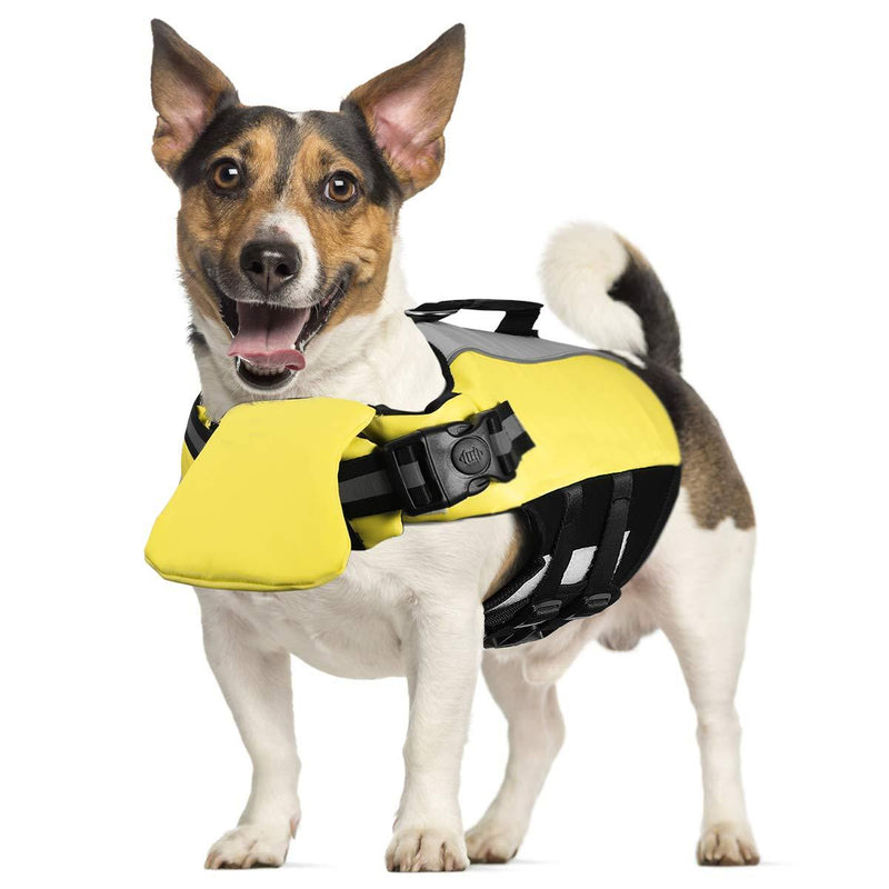 POPETPOP Dog Life Jacket for Swimming - Pet Float Coat Reflective Dog Vest Saver Swimsuit Preserver with Padding for Small, Middle, Large Dogs Medium - PawsPlanet Australia