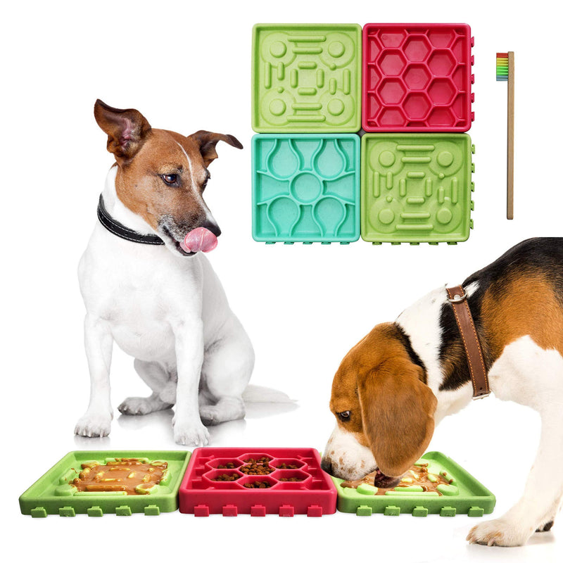 [Australia] - GAGILAND 4-in-1 Combined Dog Slow Feeder Lick Mat with Suctions Dog Bathing Grooming Distraction Slow Feed Tray 