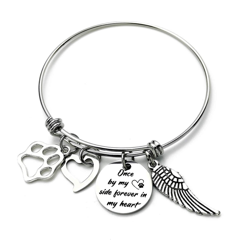 [Australia] - Warehouse No.9 Pet Memorial Stainless Steel Charm Cuff Bracelet Remembrance Loss of Pet Jewelry Sympathy Gift 