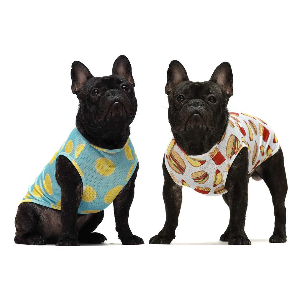 Fitwarm 2-Pack Hamburger Lemon Dog Shirt for Pet Clothes Puppy Doggie T-Shirts Cat Tee Breathable Top XL Multi-colored - PawsPlanet Australia