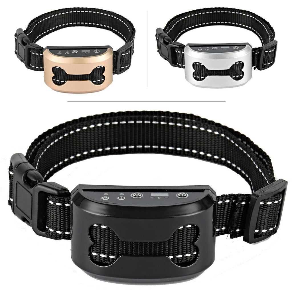 ShioSel, Bark Collar for Small, Medium, Large Dog - Stop Barking with Ultrasound and Harmless Shock - Intelligent Anti-Barking Deterrent Device (Black) - PawsPlanet Australia